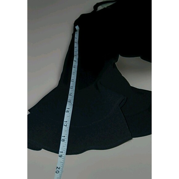 Lauren Ralph Lauren Elegant Black Evening Dress Sz 14 Bell Long Sleeve Chic - Picture 5 of 8